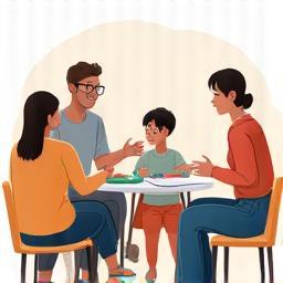 Illustration representing parents learning